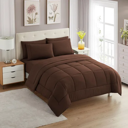 Vista 84 de Sweet Home Collection Juego de edredón de 7 piezas de color sólido para todas las estaciones, manta alternativa de plumón suave y lujosas sábanas
