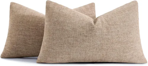 Vista 12 de decorUhome Juego de 2 fundas de almohada decorativas de felpilla otoñal de 12 x 20 pulgadas, fundas de almohada lumbares de granja neutra con Azul