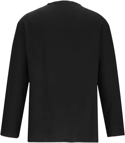 Vista 4 de Hombre Manga Larga Jersey Camisa Sólido V-Cuello Barbecho Camiseta Moda Fruncido Camisetas Blusa Suelta Novedad Tops