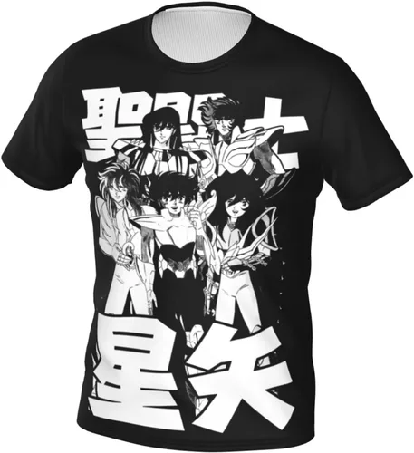 Vista 2 de Saint Anime Seiya - Camiseta de manga corta para hombre, suave, casual, unisex, cuello redondo, camiseta de entrenamiento