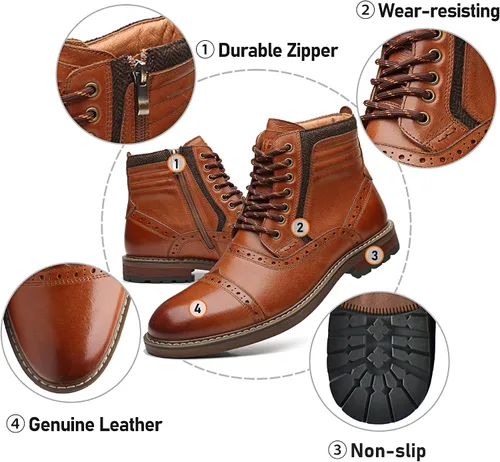 Vista 5 de Arkbird Mens Chelsea Boots, Stylish and Comfort Leather Chukka Ankle Boots with Zipper