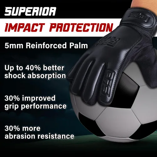 Vista 7 de Guantes de portero de fútbol para niños, guantes de portero de fútbol juvenil para niños, jóvenes y niños con palma de látex antideslizante fuerte