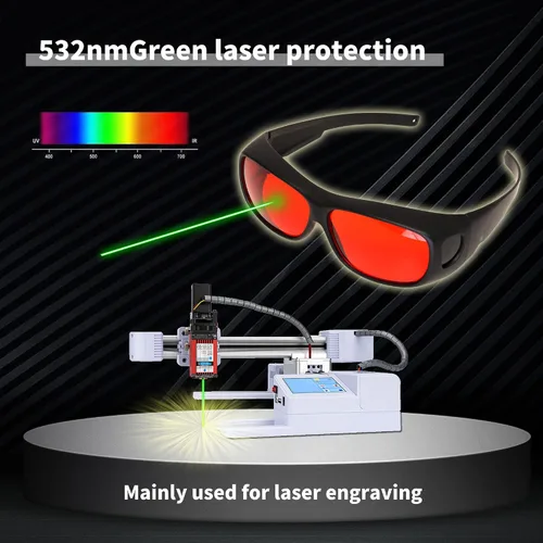Vista 9 de JILERWEAR gafas protectoras profesionales del laser 190nm-540nm, se pueden utilizar para el grabado del laser, retiro del punto de la belleza