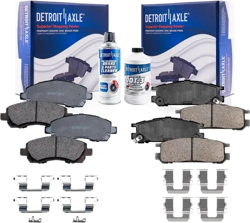 Vista 125 de Detroit Axle - Pinza de disco del lado del acompañante + pastillas de freno de cerámica de repuesto para Lexus HS250H Toyota RAV4 Prius V Scion xB