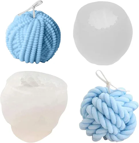 Vista 5 de 2 piezas de moldes de vela de burbujas 3D, moldes de cilindro y cubo de silicona para hacer velas y jabón de bricolaje