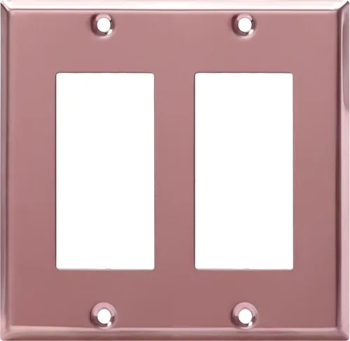 Vista 27 de ENERLITES Placa de pared metálica decorativa para interruptor o tomacorriente, resistente a la corrosión, tamaño de 2 segmentos, 4.50" x 4.57