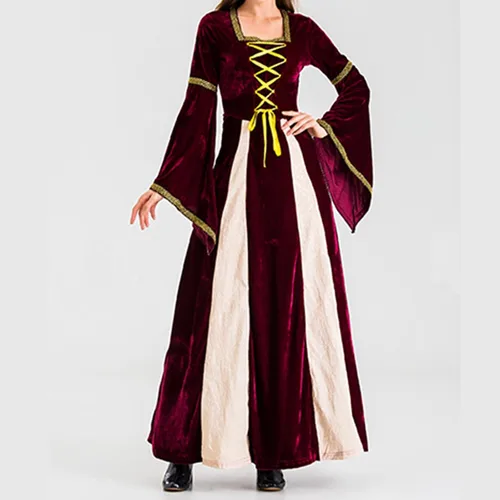Vista 2 de Renaissance Dress for Women Court Long Dress Victorian Vintage Halloween Cosplay Ren Fair Retro Medieval Maxi Costume