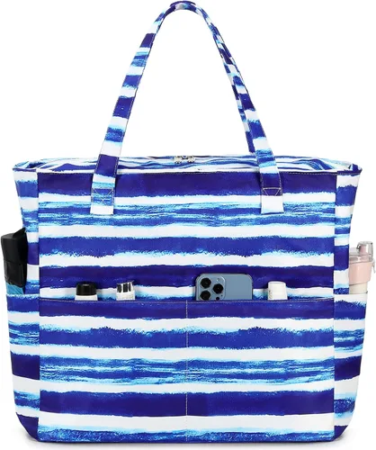 Vista 43 de Bluboon - Bolsa de playa impermeable para mujer, extra grande, con compartimento húmedo, para llevar de fin de semana, bolsa de piscina para viajes