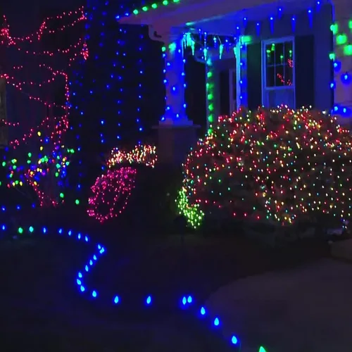 Vista 5 de Dazzle Bright Luces de Navidad C9 para Exteriores, 50 LED 33 Pies Cable Verde Impermeable Luces de Cadena, Luces de Hadas para Interiores