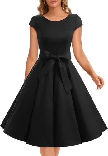 Vista 65 de Dressystar - Vestidos clásicos de fiesta con mangas casquillo, estilo Rockabilly y retro de la década de 1950