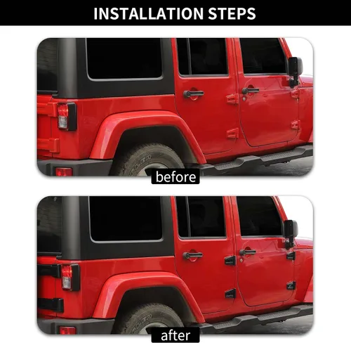Vista 2 de Hoolcar Bisagra de puerta del capó del motor, bisagra de la puerta trasera, cubierta de bisagra de puerta de ABS, accesorios para exteriores Negro