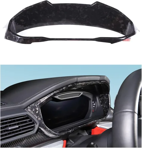 Vista 8 de Cubierta de marco de panel de salpicadero compatible con Lamborghini URUS 2018-2023, accesorios de decoración de moldeo de tablero de fibra