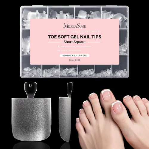 Vista 17 de MelodySusie Puntas de uñas cuadradas extralargas en X, 600 unidades, 12 tamaños, acrílico transparente, uñas a presión para extensiones de bricolaje