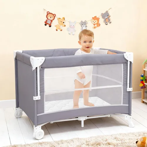 Vista 8 de Protector de colchón transpirable Pack and Play (38 x 26 x 1.5 pulgadas), protector de colchón impermeable con parte inferior antideslizante
