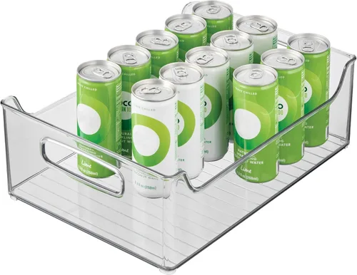 Vista 12 de iDesign Organizador de almacenamiento de despensa de plástico con asas, juego de 2, contenedores transparentes