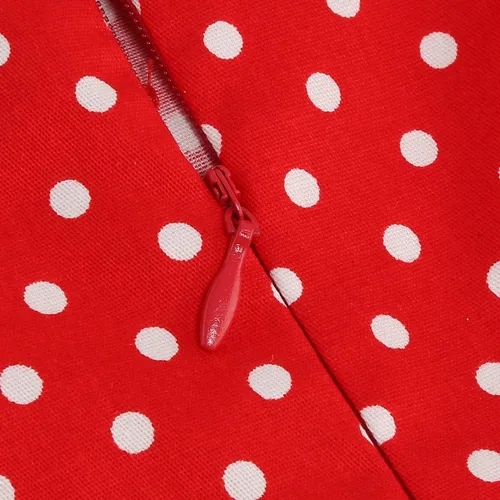 Vista 4 de Vestidos retro de los años 50 para mujer, vestido vintage de cóctel estilo halter swing de los años 50, vestidos de fiesta de té estilo pin up