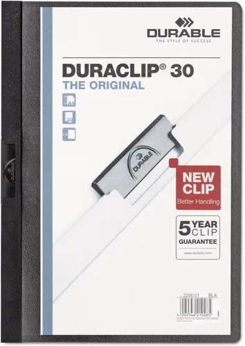 Vista 3 de DURABLE Cubierta de vinilo DuraClip con clip, carta, capacidad para 30 páginas, transparente/azul oscuro (220307)