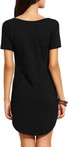 Vista 7 de Haola Vestido corto casual de manga corta con cuello en V profundo para mujer