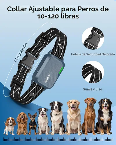Vista 4 de Collar de choque para perro, collar de entrenamiento para perros de 4500 pies con control remoto, IPX8 impermeable, collar eléctrico para perro