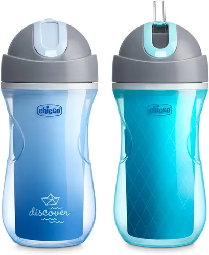 Vista 12 de Chicco Vaso con Pajita Abatible de 9 onzas Vaso Entrenador Aislado para Niños Pequeños con Pajita de Silicona Suave Sin Derrames Fácil