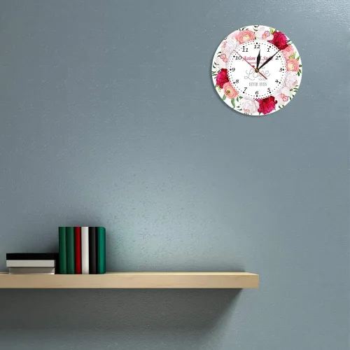 Vista 6 de The Geeky Days A True Love Story Never Ends Nombre personalizado Fecha de matrimonio Reloj de pared de cuarzo silencioso moderno Reloj de pared