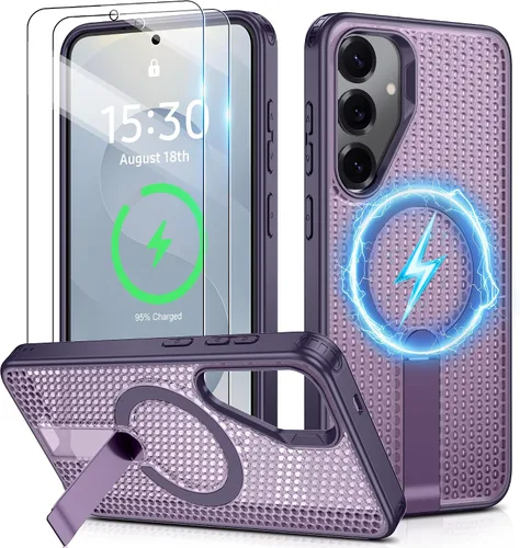 Vista 19 de Jshru para Samsung Galaxy S25 Plus / S24 Plus con [2 PIEZAS] protectores de pantalla HD, compatible con MagSafe