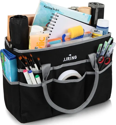 Vista 17 de Jjring Fundamental Organizer - Bolsa de nailon 600D para artistas, borde azul
