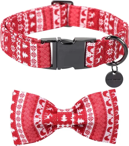 Vista 8 de DOGWONG - Collar de Acción de Gracias con Bellota y Flor para Perro, Collar de Perro de Pavo Otoñal, Collar de Calabaza de Algodón Suave y Duradero