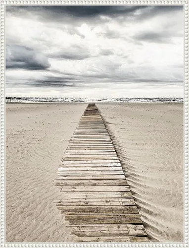 Vista 17 de Amanti Art Framed Canvas Wall Art 24x18 Sandy Beach Boardwalk by Incado, Framed Wall Art Canvas, Beach Artwork, Traditional Decor, Medium Poster