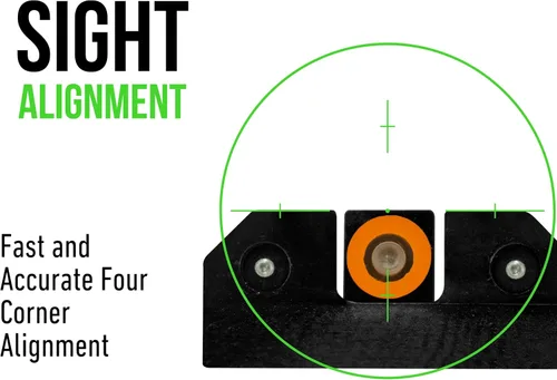 Vista 3 de XS SIGHTS R3D Tritio - Mira nocturna para pistolas S&W M&P, Sig, Canik, Taurus y HK, tritio delantero y trasero que brilla en la oscuridad