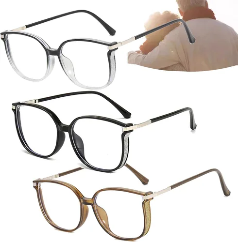 Vista 9 de Gafas de lectura de luz anti-azul portátiles de moda para mujer, con diamantes brillantes