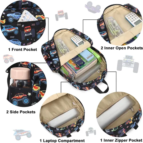 Vista 3 de CAMTOP Mochila preescolar para niños y niñas, mochila para niños pequeños, mochila escolar para jardín de infantes para edades de 3-8 años