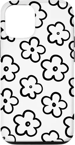 Vista 25 de Funda para iPhone 11 Pro Max con diseño de flores silvestres en blanco y negro