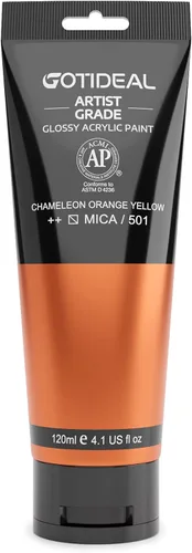 Vista 36 de GOTIDEAL - Pintura acrílica iridiscente, rojo camaleón, de 4.1 oz, no tóxicas, no se decoloran; ricos pigmentos para artistas adultos y niños