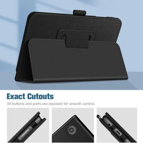 Vista 7 de Fintie Funda tipo folio para tablet Fire 7 (12ª generación, versión 2022), último modelo, piel vegana de alta calidad, delgada, plegable