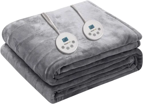 Vista 14 de Wapaneus Manta térmica eléctrica con bolsillo para los pies, con 10 niveles de calefacción y 4 ajustes de temporizador, 4 horas de apagado