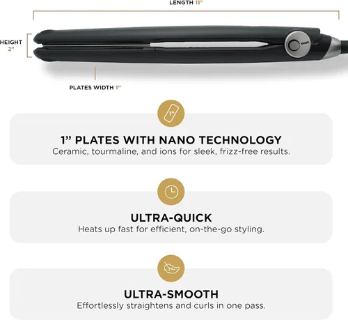 Vista 4 de Cocco® Plancha plana GNS V3 de 1" – Plancha de pelo profesional avanzada y peinado con tecnología Nano GNS Triplex