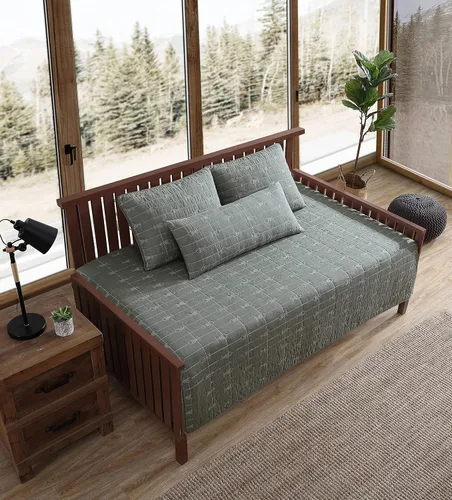 Vista 6 de Eddie Bauer - Juego de cama de día, ropa de cama reversible de algodón con fundas a juego y funda de almohada decorativa, juego de cama de lujo