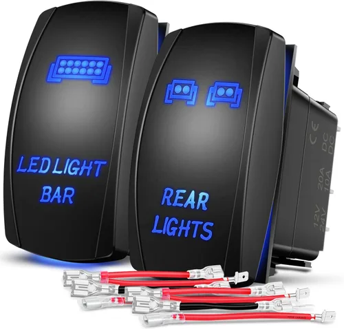 Vista 23 de Nilight 90005B Interruptor Basculante Láser Momentáneo de 7 Pines para Cabrestante en Kit de Arnés de Cableado para Cabrestante 20A/12V 10A/24V