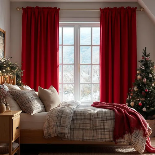 Vista 7 de Deconovo Cortinas Opacas de Navidad, Aislamiento Térmico con Bolsillo para Varilla, Reducción de Ruido, Certificado Oeko-TEX, Cortinas Oscurecedoras