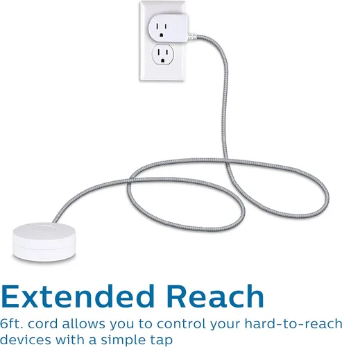 Vista 3 de Philips Interruptor de encendido/apagado con cable trenzado, cable de 6 pies, mesa Para montaje en mesa o pared, perfecto para lámparas/luces