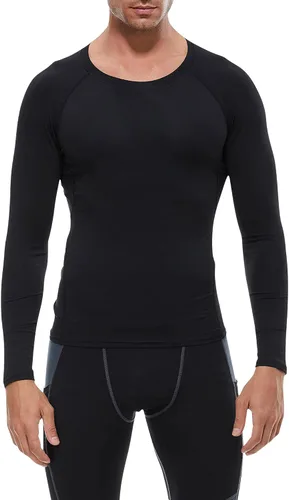 Vista 2 de Camisetas deportivas de manga larga de compresión para hombre (paquete de 3)