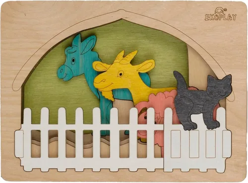 Vista 9 de Rompecabezas de madera Jurassic Rompecabezas de 15 piezas Dinosaurios para niños de 3 años en adelante