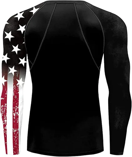 Vista 3 de color cosplayer Camiseta de compresión de manga larga para hombre, protección solar UPF 50+