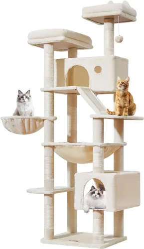 Vista 102 de Taoqimiao Árbol para gatos de 57.5 pulgadas, torre para gatos de interior para adultos, condominio extragrande para gatos, 8 postes rascadores