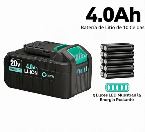 Vista 5 de Garvee Soplador de hojas inalámbrico 20V 4.0A 2 velocidades 650 CFM cargador rápido