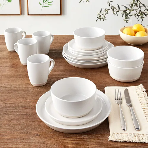 Vista 7 de Safdie & Co. HK03106 - Juego de 16 piezas, el juego incluye 4 platos llanos de 10.5 pulgadas, 4 platos de ensalada de 7.5 pulgadas, 4 cuencos de 6