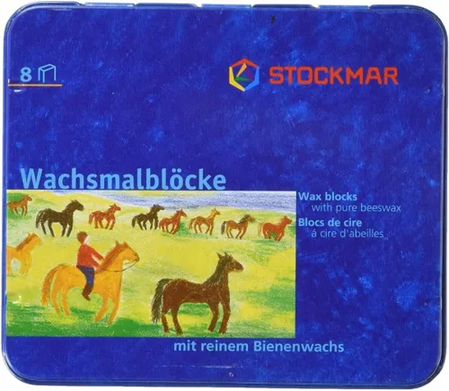 Vista 4 de Stockmar Juego de 8 lápices de cera de abejas, no tóxicos, seguros, naturales gigantes para niños pequeños, niños, adolescentes y adultos, Waldorf
