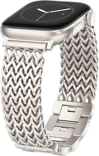 Vista 12 de WINGLE for Apple Watch Band Women 38mm 40mm 41mm 42mm 44mm 45mm 46mm 49mm Series 11 10 9 8 7 6 5 4 3 2 1 SE 3/2/1, Dressy Band Stainless Steel Chain