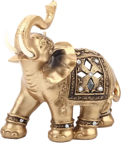 Vista 8 de Haofy Figura coleccionable de escultura de elefante, figura de adorno de Feng Shui, figura de adorno de la suerte para el hogar, oficina, automóvil